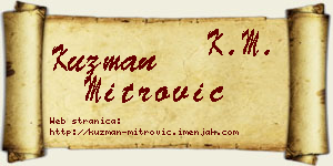 Kuzman Mitrović vizit kartica